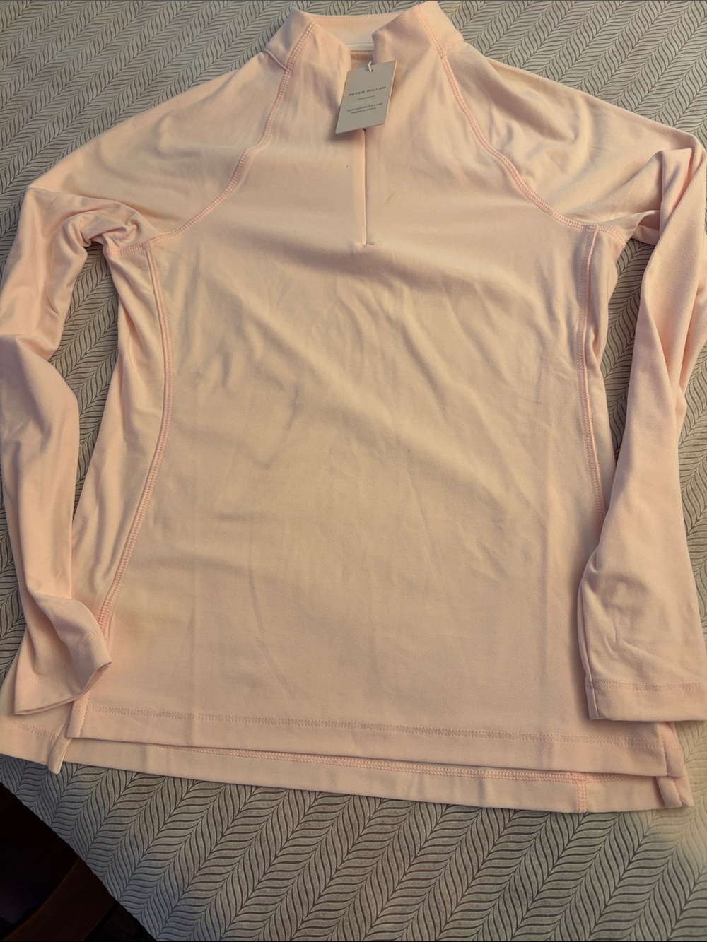 Peter Millar Women's Light Pink Quarter-Zip Long Sleeve Top